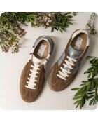 Baskets en cuir Mystic Earth bleu/marron