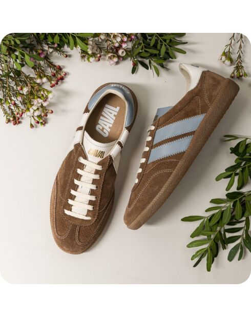Baskets en cuir Mystic Earth bleu/marron