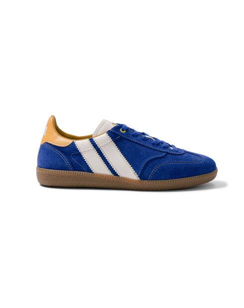 Baskets en cuir Blue Heritage jaune/bleu