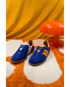 Baskets en cuir Blue Heritage jaune/bleu