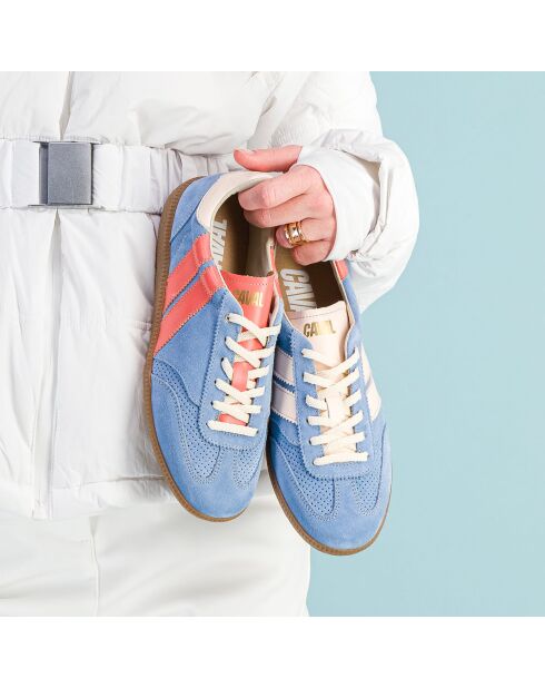 Baskets en cuir Sky Sorbet orange/bleu