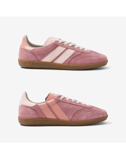 Baskets en cuir Pink Melba rose/orange