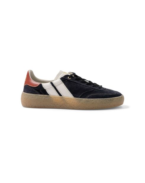 Baskets en cuir Muddy Blue rouge/noir