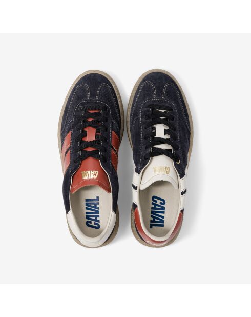 Baskets en cuir Muddy Blue rouge/noir