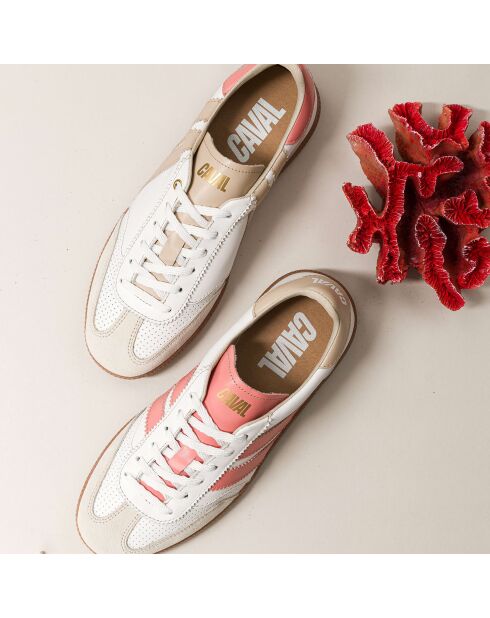 Baskets en cuir Coral Dream rose/blanc