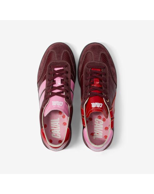 Baskets en cuir Cherry Lady rouge/rose