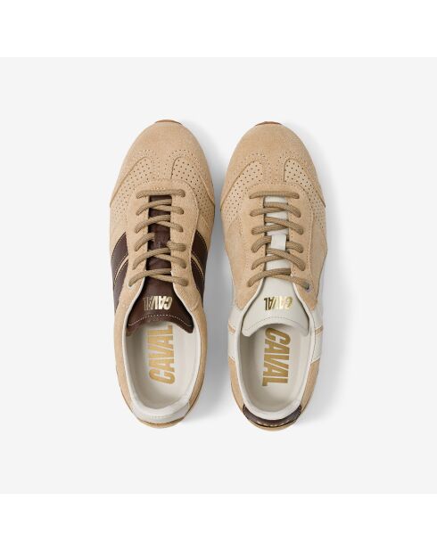 Baskets en cuir Power Earth marron/blanc
