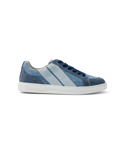 Baskets en cuir Patchy Denim bleu/blanc