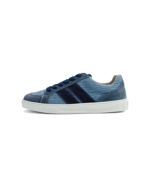 Baskets en cuir Patchy Denim bleu/blanc