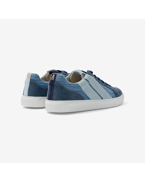 Baskets en cuir Patchy Denim bleu/blanc