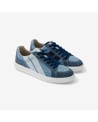 Baskets en cuir Patchy Denim bleu/blanc
