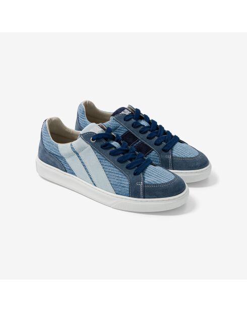 Baskets en cuir Patchy Denim bleu/blanc