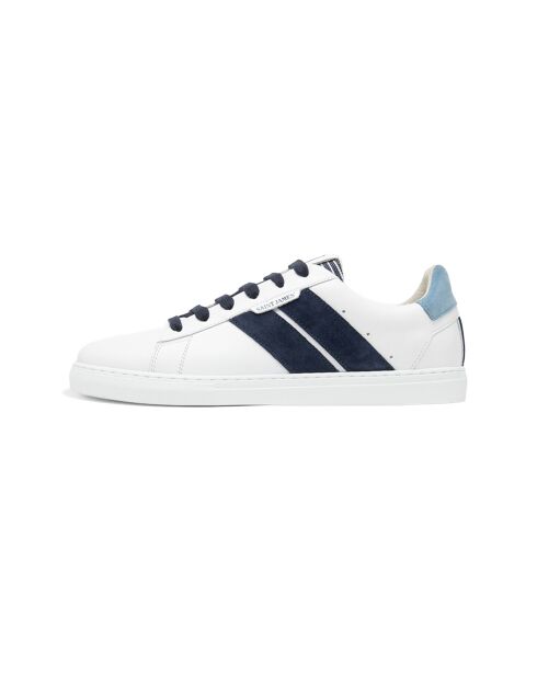 Baskets en cuir Saint James bleu/noir