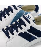 Baskets en cuir Saint James bleu/noir
