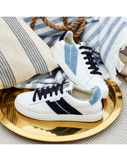 Baskets en cuir Saint James bleu/noir