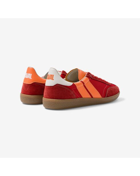 Baskets en cuir Spicy Kick rouge/orange