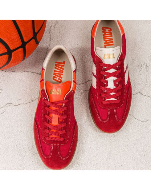 Baskets en cuir Spicy Kick rouge/orange