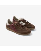 Baskets en cuir Crimson Corduroy marron/blanc