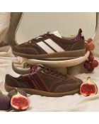 Baskets en cuir Crimson Corduroy marron/blanc