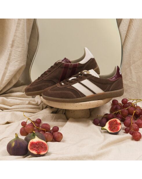 Baskets en cuir Crimson Corduroy marron/blanc