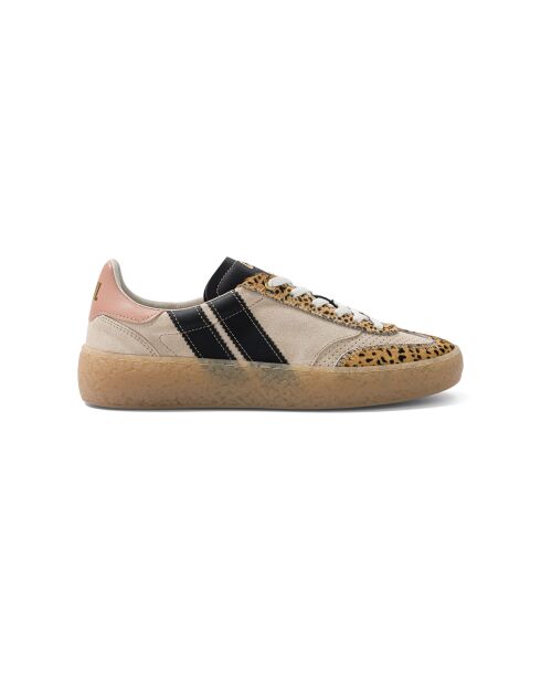 Baskets en cuir Pink Roar rose/beige