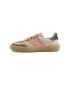 Baskets en cuir Pink Roar rose/beige