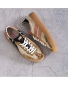 Baskets en cuir Pink Roar rose/beige