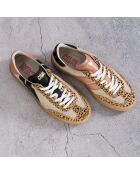 Baskets en cuir Pink Roar rose/beige