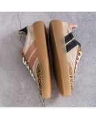 Baskets en cuir Pink Roar rose/beige