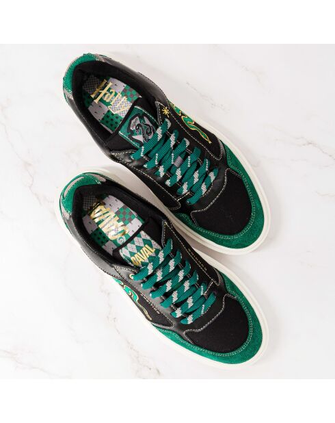 Baskets en cuir Harry Potter - Slytherin vert/noir