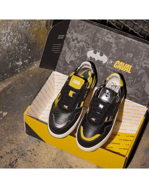 Baskets en cuir Batman jaune/noir