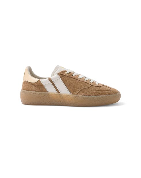 Baskets en cuir Choco Latte beige/blanc