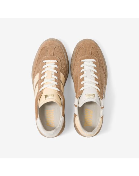 Baskets en cuir Choco Latte beige/blanc
