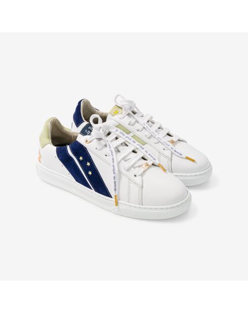 Baskets en cuir Le Petit Prince vert/bleu