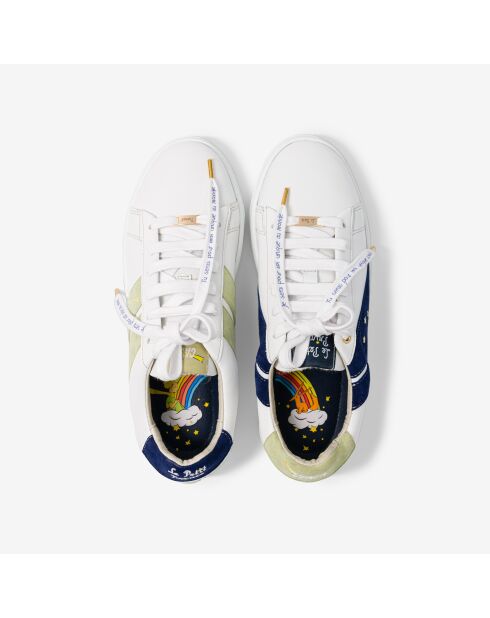 Baskets en cuir Le Petit Prince vert/bleu