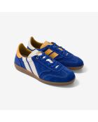 Baskets en cuir Blue Heritage jaune/bleu