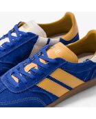 Baskets en cuir Blue Heritage jaune/bleu