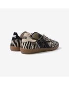 Baskets en cuir Zebra Obsession beige/noir