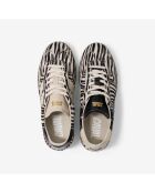 Baskets en cuir Zebra Obsession beige/noir