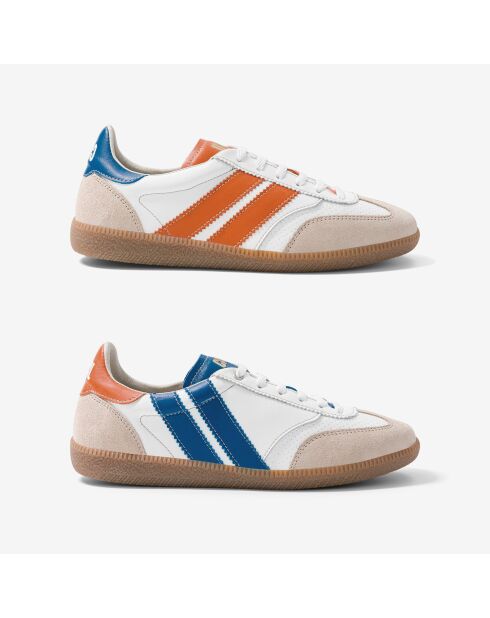 Baskets en cuir Royal Flame orange/bleu
