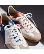 Baskets en cuir Royal Flame orange/bleu