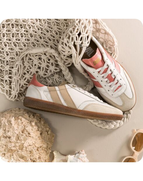 Baskets en cuir Coral Dream rose/blanc