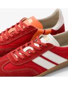 Baskets en cuir Spicy Kick rouge/orange