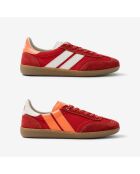 Baskets en cuir Spicy Kick rouge/orange