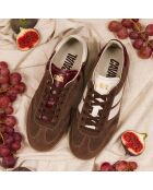 Baskets en cuir Crimson Corduroy marron/blanc
