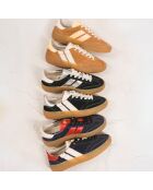 Baskets en cuir Muddy Blue rouge/noir