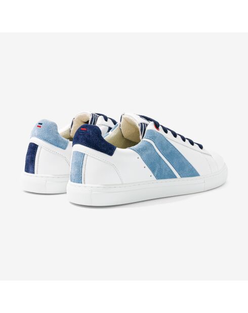 Baskets en cuir Saint James bleu/noir