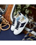 Baskets en cuir Saint James bleu/noir
