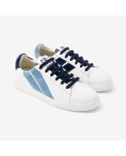 Baskets en cuir Saint James bleu/noir