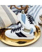 Baskets en cuir Saint James bleu/noir